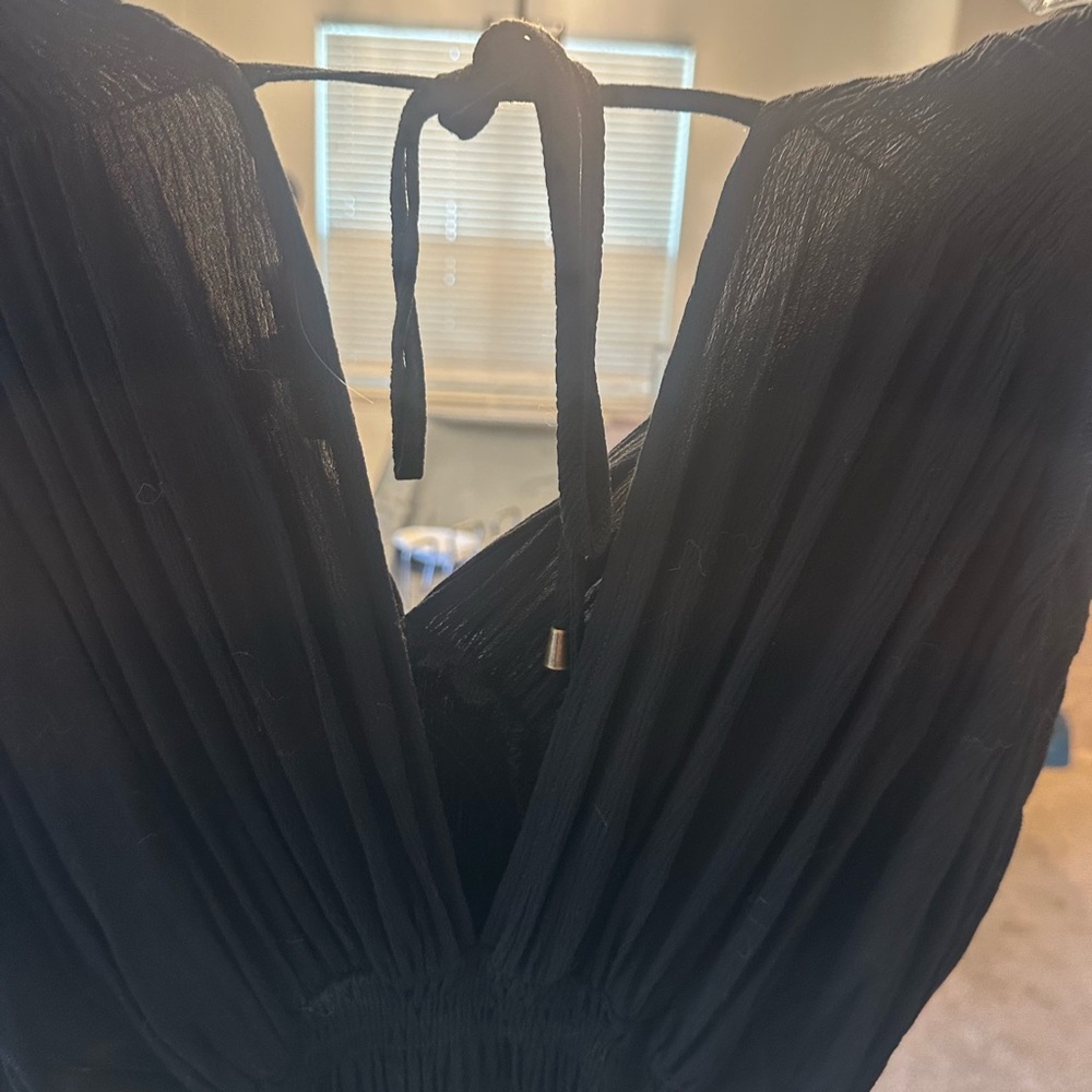 Elegant Black V-Neck Dress